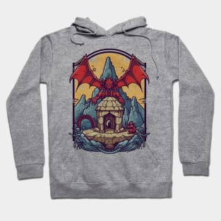 Majestic Red Dragon Design Hoodie